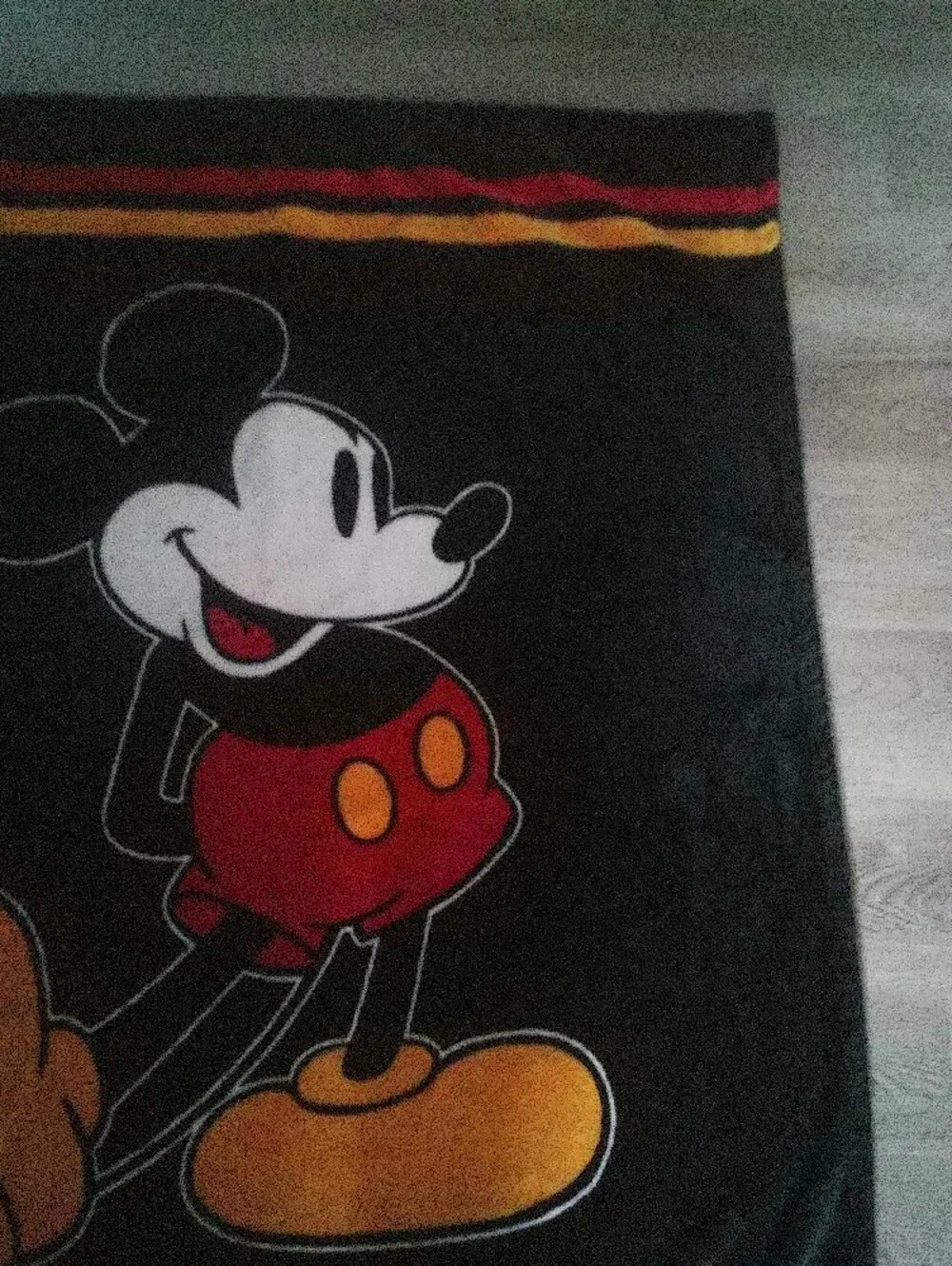 Disney Mickey Mouse Black Red Yellow Throw Blanket